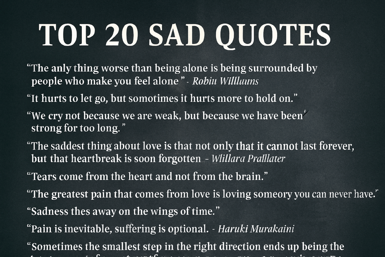 Top 20 Sad Quotes | Heart Touching Sad Quotes for 2025 | Best Sad Status for WhatsApp